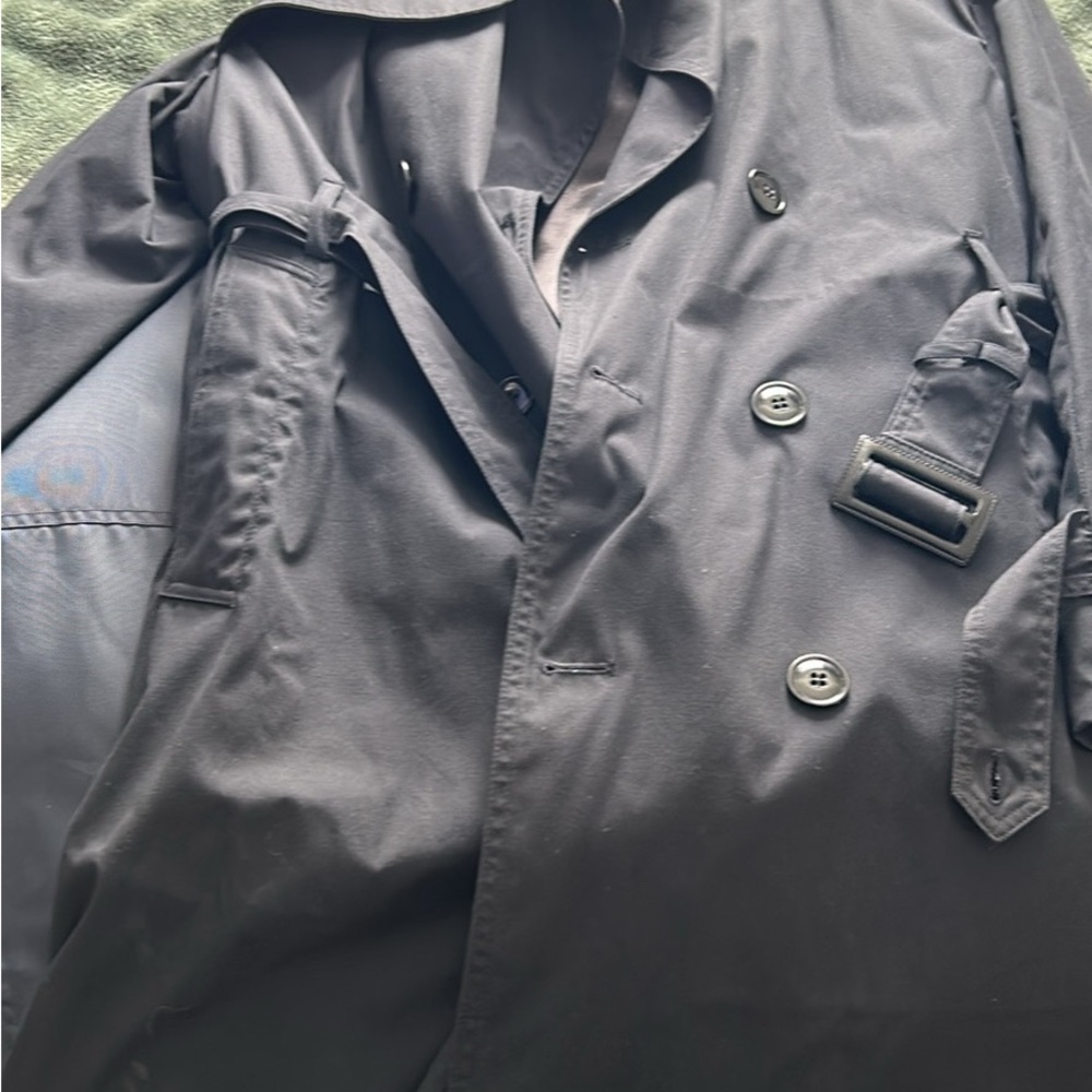 Wacoal Black Trench Coat with Wide Lapels
